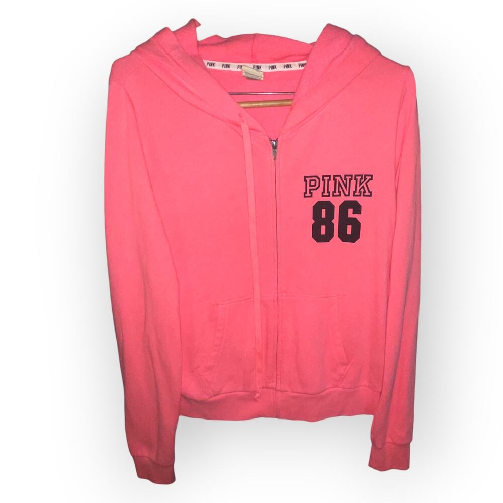 PINK | Victoria's Secret | Sweatshirt Hoodie | NEON PINK | Size L - EUC